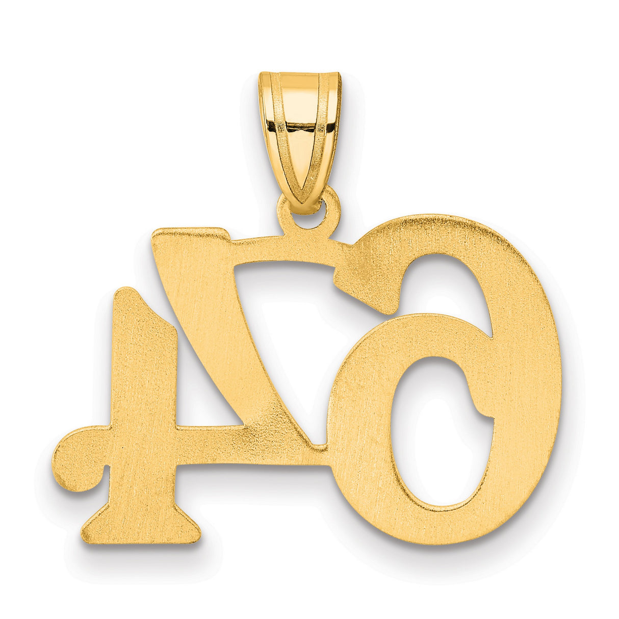 Polished Number 64 Charm Pendant in Real 14k Yellow Gold