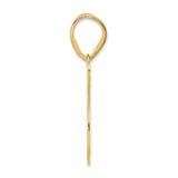 Polished Number 65 Charm Pendant in Real 14k Yellow Gold