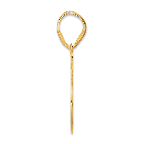 Polished Number 65 Charm Pendant in Real 14k Yellow Gold