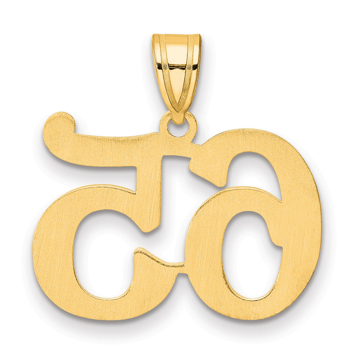 Polished Number 65 Charm Pendant in Real 14k Yellow Gold