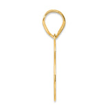 Polished Number 66 Charm Pendant in Real 14k Yellow Gold