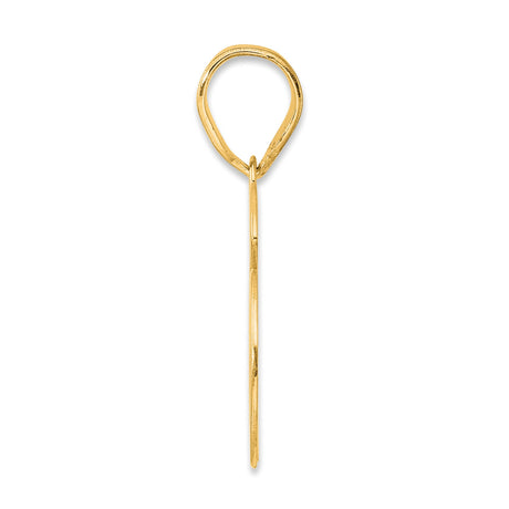 Polished Number 66 Charm Pendant in Real 14k Yellow Gold
