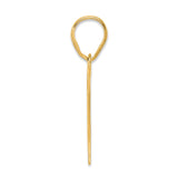 Polished Number 67 Charm Pendant in Real 14k Yellow Gold