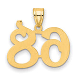 Polished Number 68 Charm Pendant in Real 14k Yellow Gold