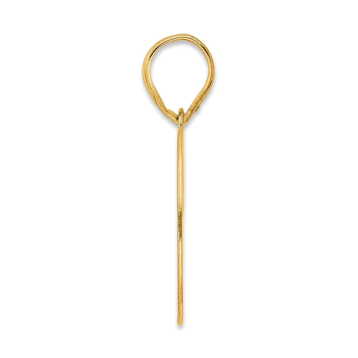14k Yellow Gold Number 70 Pendant, Bold Polished Numeric Charm for Women or Unisex Wear