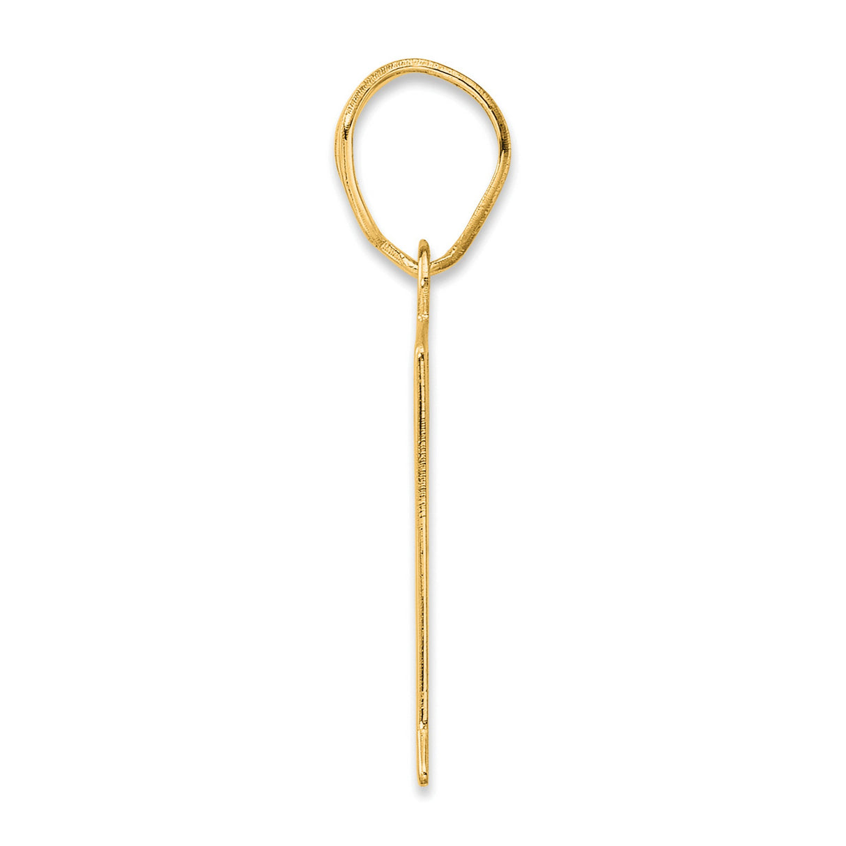 Polished Number 71 Charm Pendant in Real 14k Yellow Gold