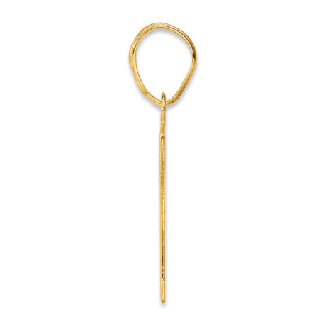 Polished Number 71 Charm Pendant in Real 14k Yellow Gold