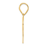 Polished Number 72 Charm Pendant in Real 14k Yellow Gold