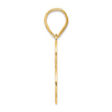 Polished Number 73 Charm Pendant in Real 14k Yellow Gold