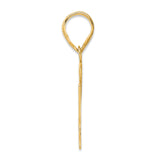 Polished Number 74 Charm Pendant in Real 14k Yellow Gold