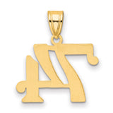 Polished Number 74 Charm Pendant in Real 14k Yellow Gold