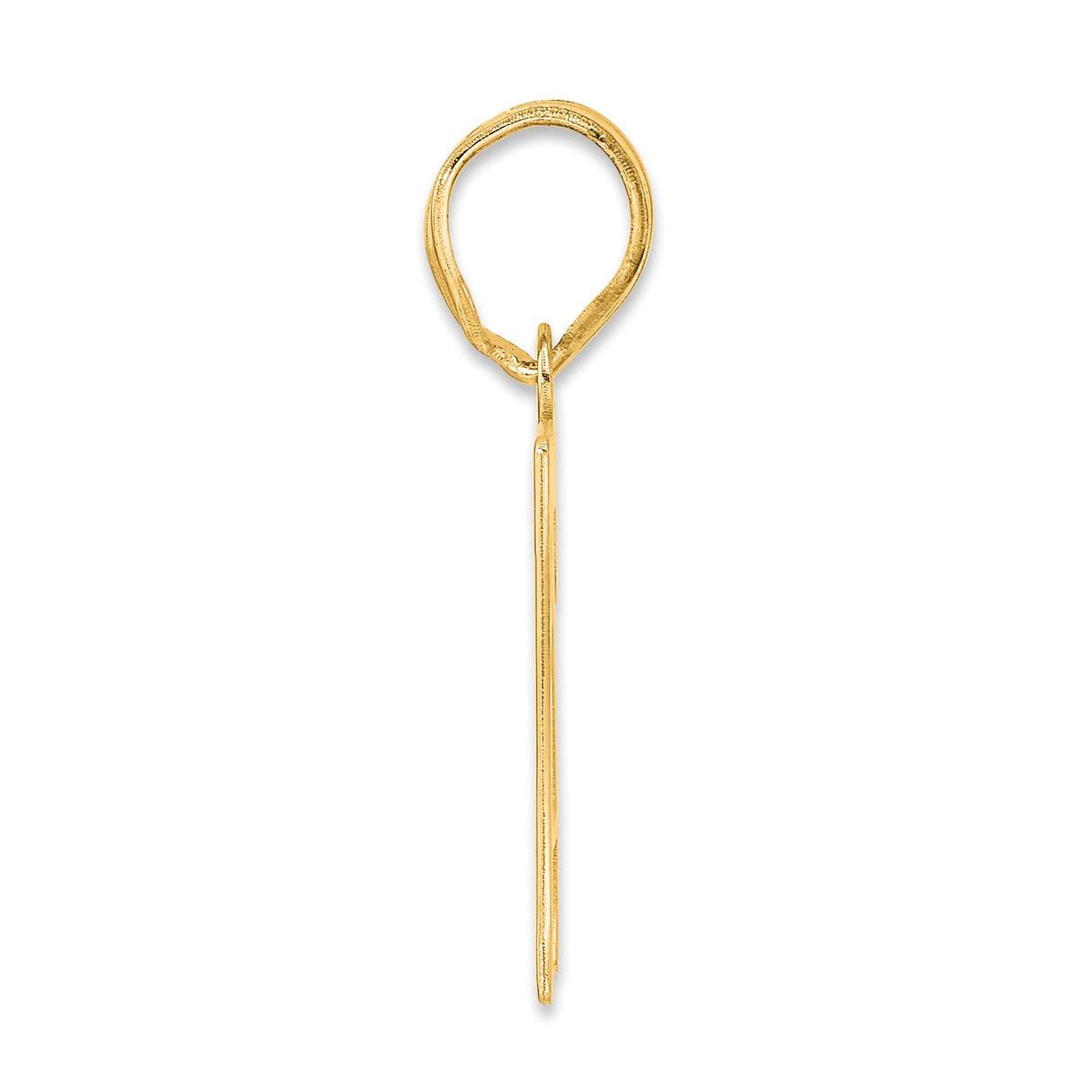 Polished Number 77 Charm Pendant in Real 14k Yellow Gold