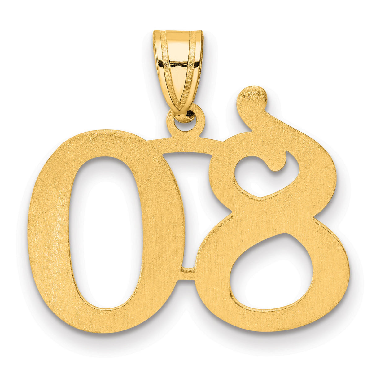 Polished Number 80 Charm Pendant in Real 14k Yellow Gold