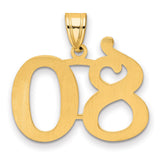 Polished Number 80 Charm Pendant in Real 14k Yellow Gold