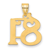 Polished Number 81 Charm Pendant in Real 14k Yellow Gold