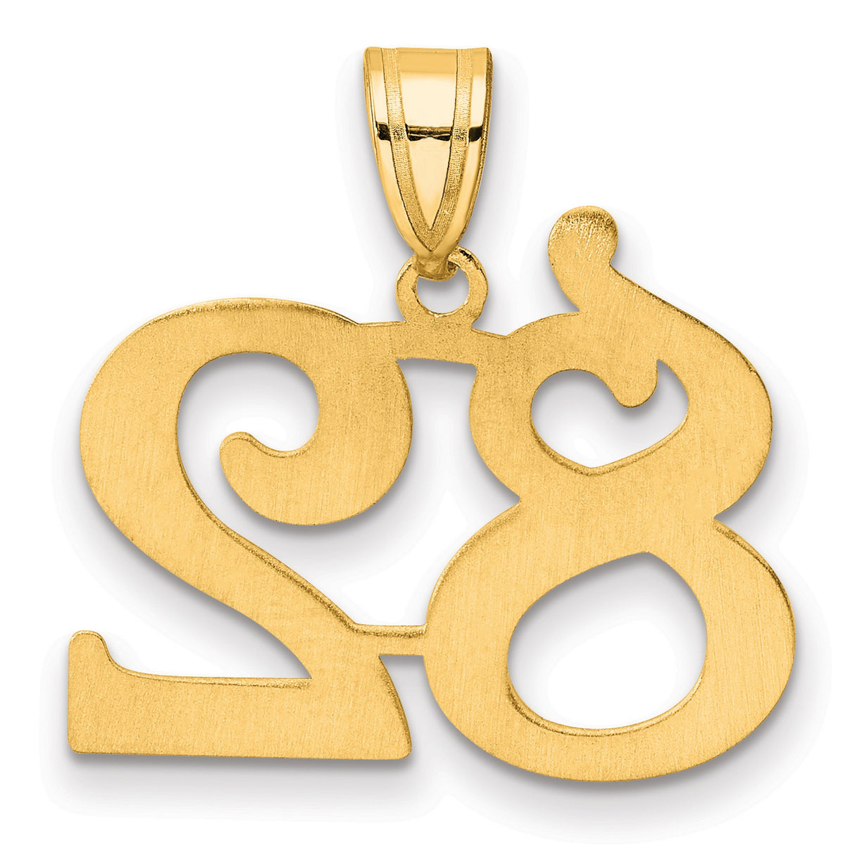 Polished Number 82 Charm Pendant in Real 14k Yellow Gold