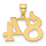 Polished Number 84 Charm Pendant in Real 14k Yellow Gold