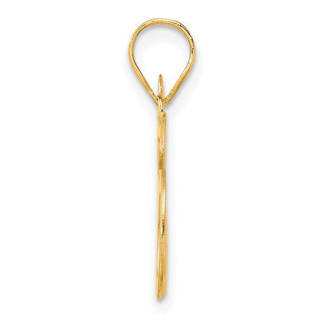 Polished Number 86 Charm Pendant in Real 14k Yellow Gold