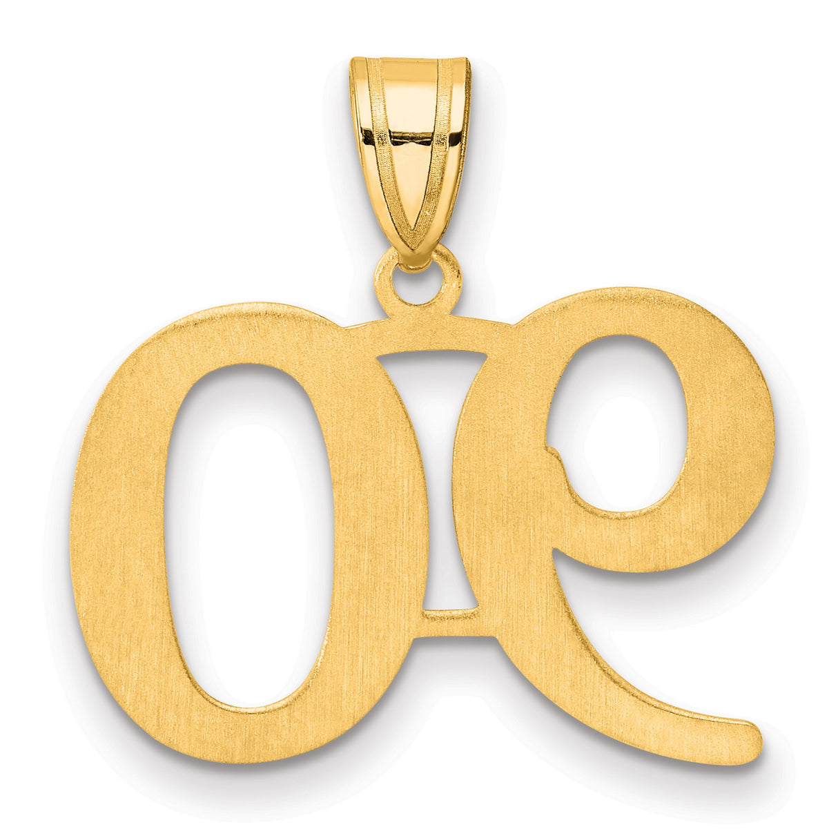 Polished Number 90 Charm Pendant in Real 14k Yellow Gold
