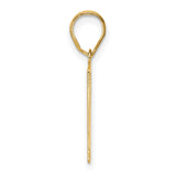 Polished Number 91 Charm Pendant in Real 14k Yellow Gold