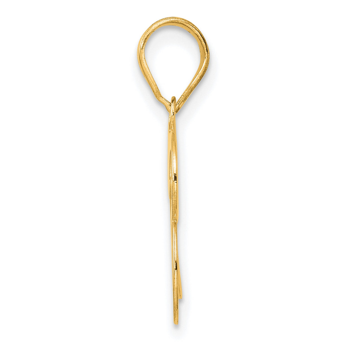 Polished Number 93 Charm Pendant in Real 14k Yellow Gold