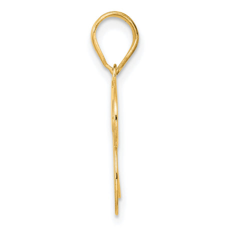 Polished Number 93 Charm Pendant in Real 14k Yellow Gold