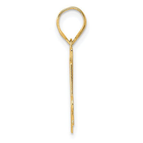 Polished Number 94 Charm Pendant in Real 14k Yellow Gold