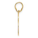 Polished Number 96 Charm Pendant in Real 14k Yellow Gold