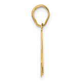 Polished Number 97 Charm Pendant in Real 14k Yellow Gold