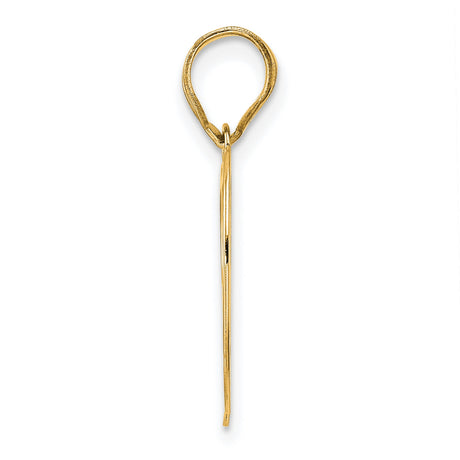 Polished Number 99 Charm Pendant in Real 14k Yellow Gold
