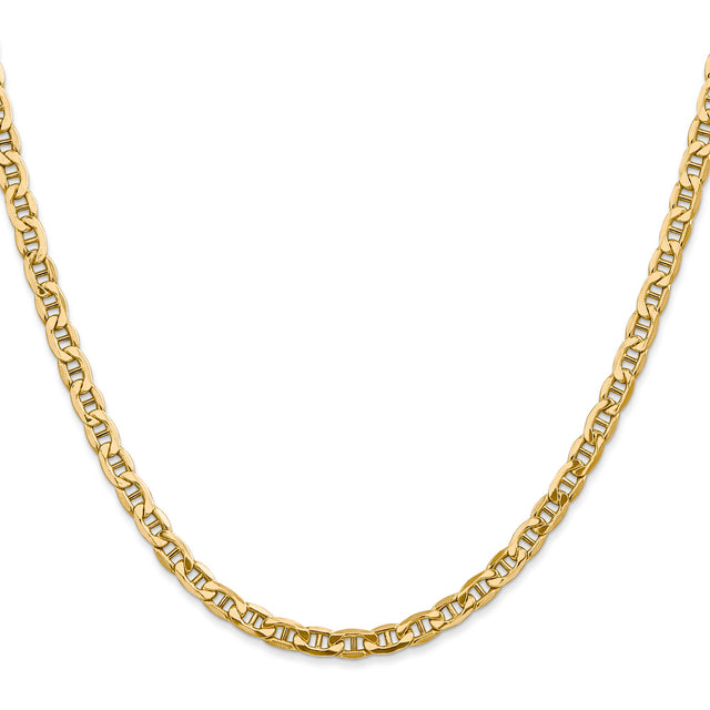 14K Yellow Gold 4 mm Polished Chain Necklace