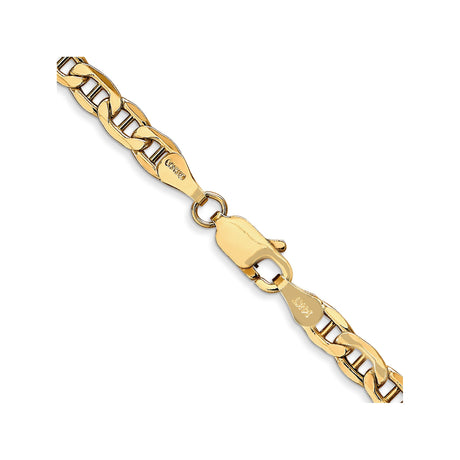 14K Yellow Gold 4 mm Polished Chain Necklace alternate angle