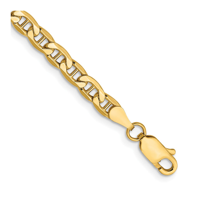 14K Yellow Gold 4 mm Polished Chain Anklet