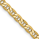 14K Yellow Gold 4 mm Polished Chain Necklace detail view