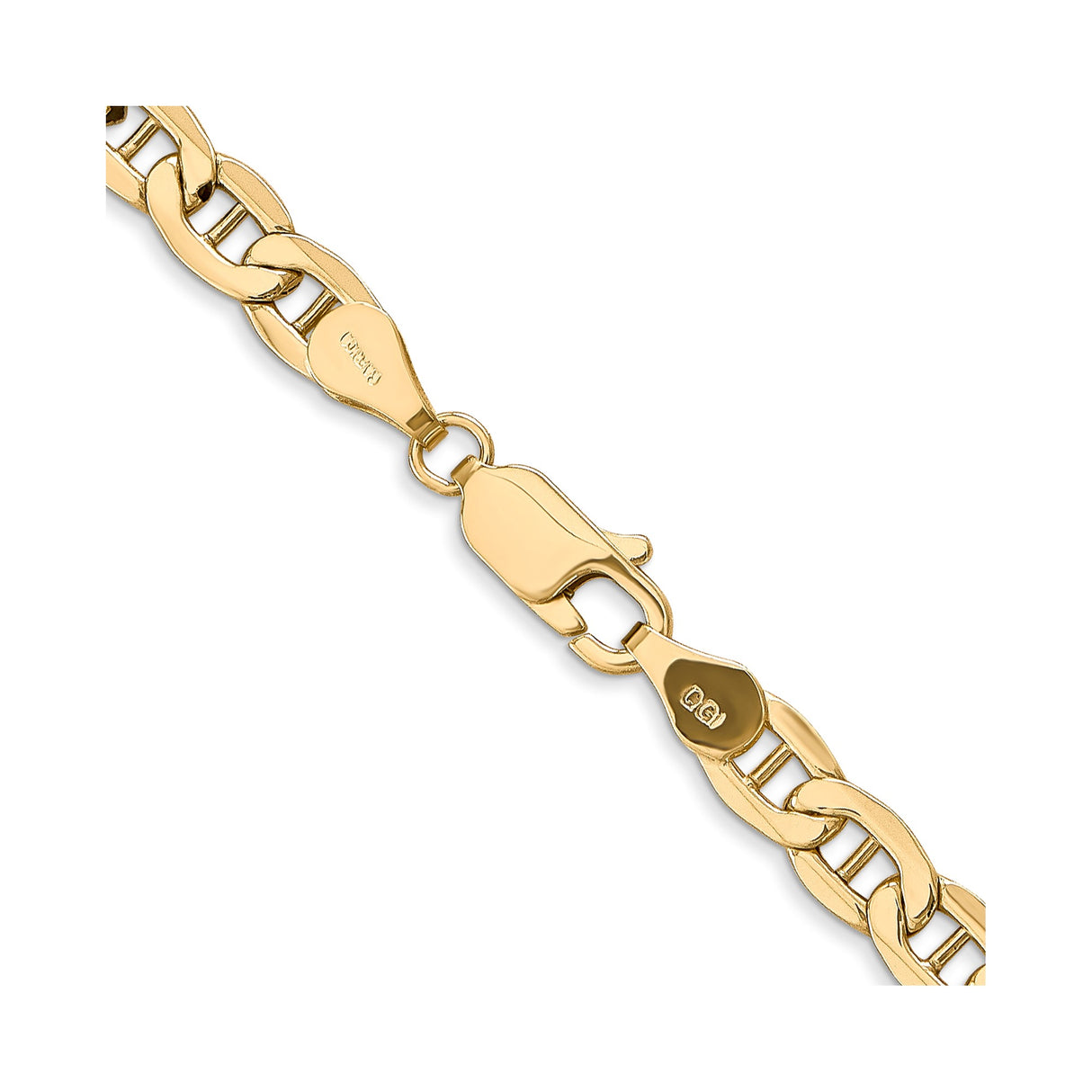 14K Yellow Gold 4.75 mm Polished Chain Necklace alternate angle