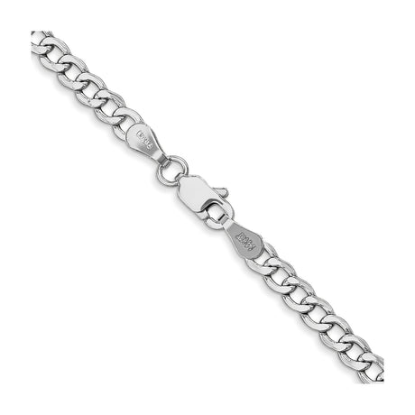 14K White Gold 3.35 mm Curb Chain Necklace, Polished alternate angle