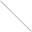 14K White Gold 3.35 mm Curb Chain Anklet, Polished