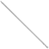 14K White Gold 3.35 mm Curb Chain Bracelet, Polished