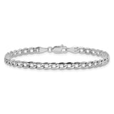 14K White Gold 3.35 mm Curb Chain Bracelet, Polished alternate angle