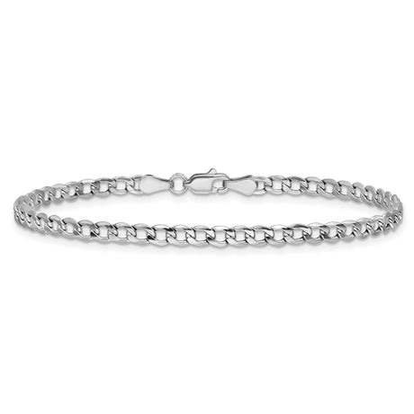 14K White Gold 4.3 mm Curb Chain Bracelet, Polished alternate angle