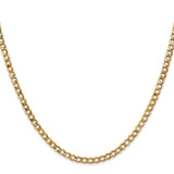 14K Yellow Gold 3.35 mm Curb Chain Necklace, Polished