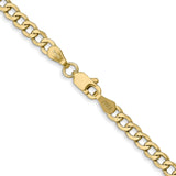 14K Yellow Gold 3.35 mm Curb Chain Necklace, Polished alternate angle