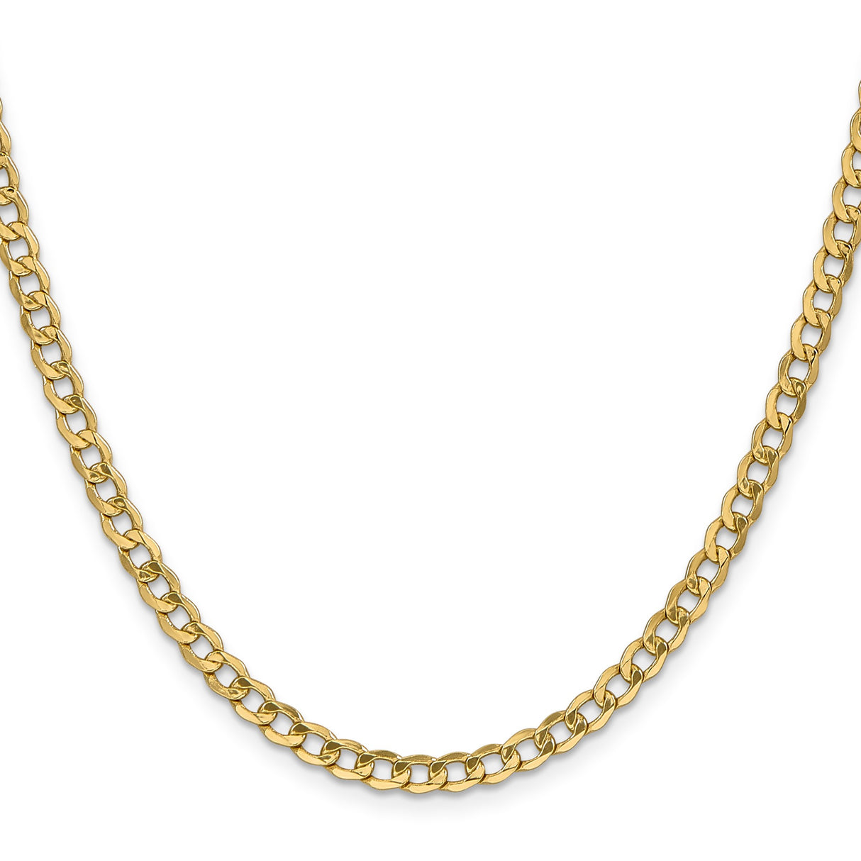 14K Yellow Gold 4.3 mm Curb Chain Necklace, Polished