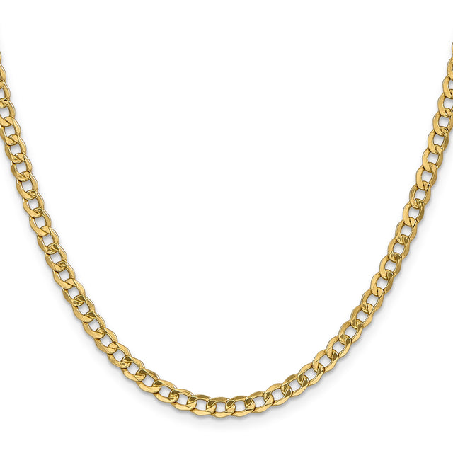 14K Yellow Gold 4.3 mm Curb Chain Necklace, Polished