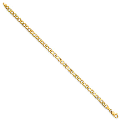 14K Yellow Gold 4.3 mm Curb Chain Bracelet, Polished
