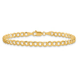 14K Yellow Gold 4.3 mm Curb Chain Bracelet, Polished alternate angle