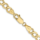 14K Yellow Gold 5.25 mm Curb Chain Necklace, Polished alternate angle