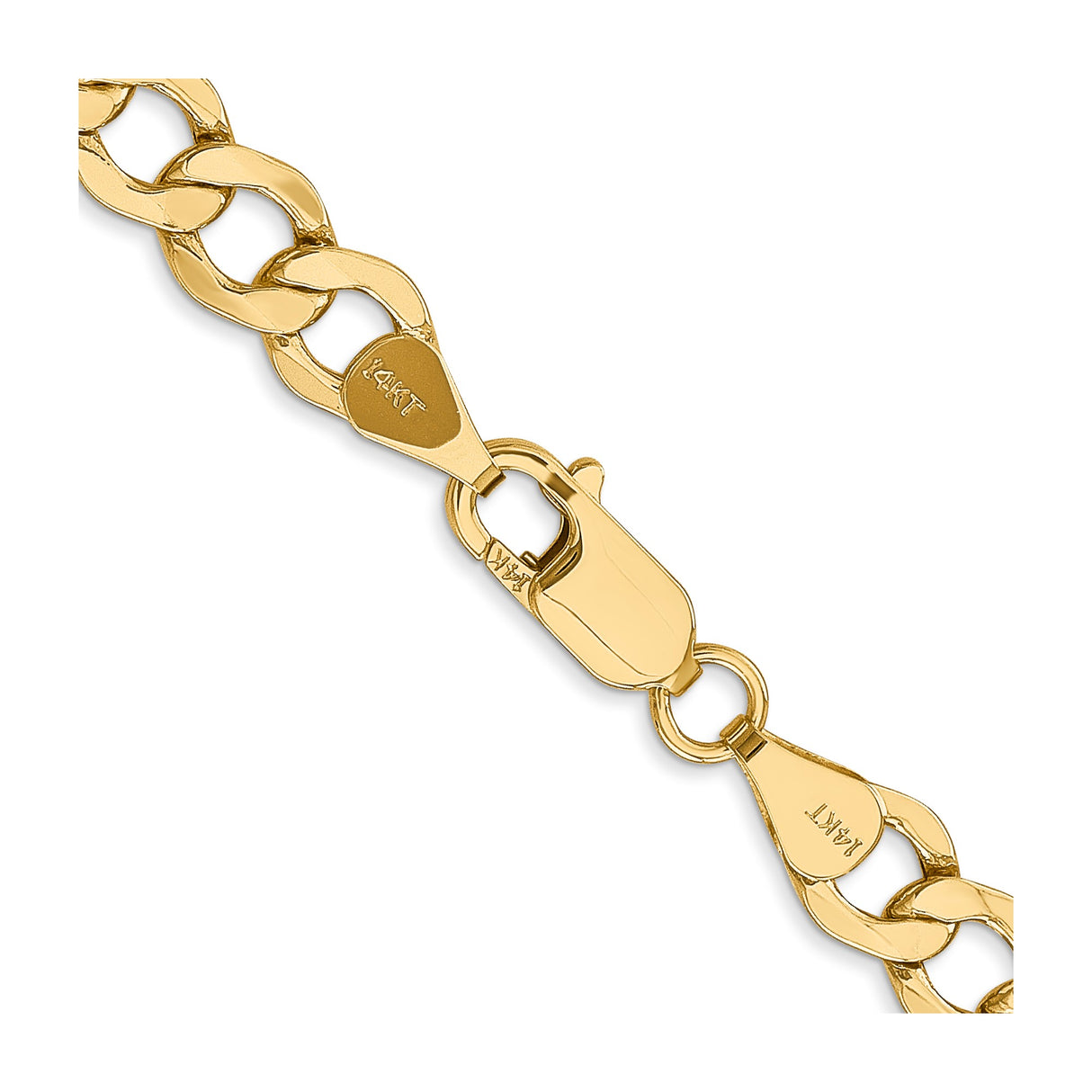 14K Yellow Gold 6.5 mm Curb Chain Necklace, Polished alternate angle