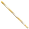 14K Yellow Gold 6.5 mm Curb Chain Anklet, Polished