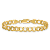 14K Yellow Gold 6.5 mm Curb Chain Bracelet, Polished alternate angle